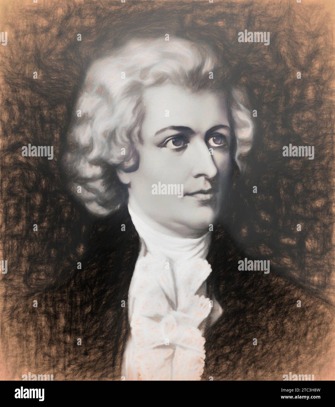 Wolfgang Amadeus Mozart ; 1756 - 1791 ; compositeur de la première école viennoise, édité numériquement Banque D'Images