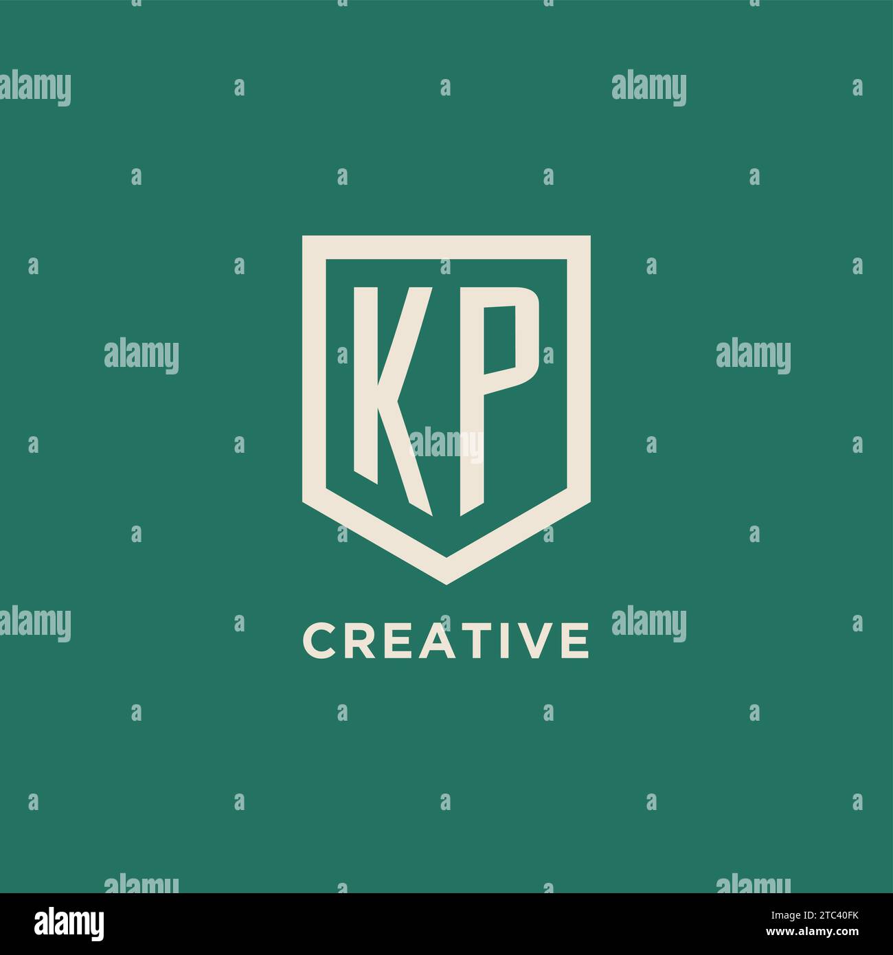 KP logo initial monogramme bouclier graphique vectoriel de conception de forme géométrique Illustration de Vecteur