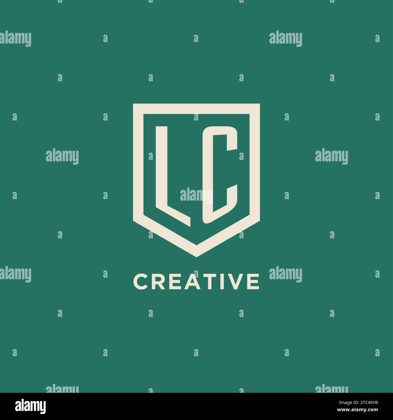 Logo initial LC monogramme Shield graphique vectoriel de conception de forme géométrique Illustration de Vecteur