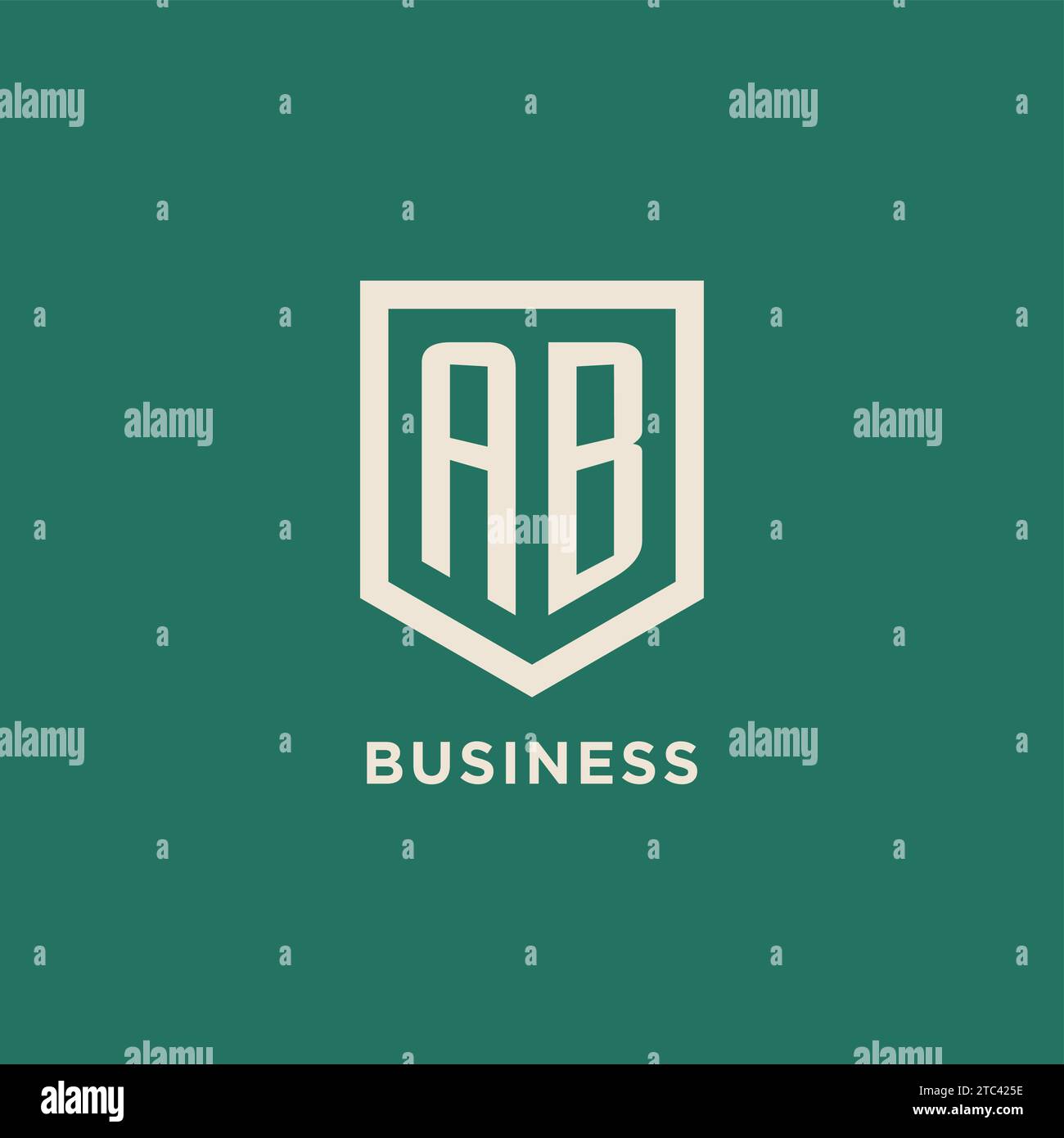 AB initial logo monogramme bouclier de forme géométrique graphique vectoriel de conception Illustration de Vecteur