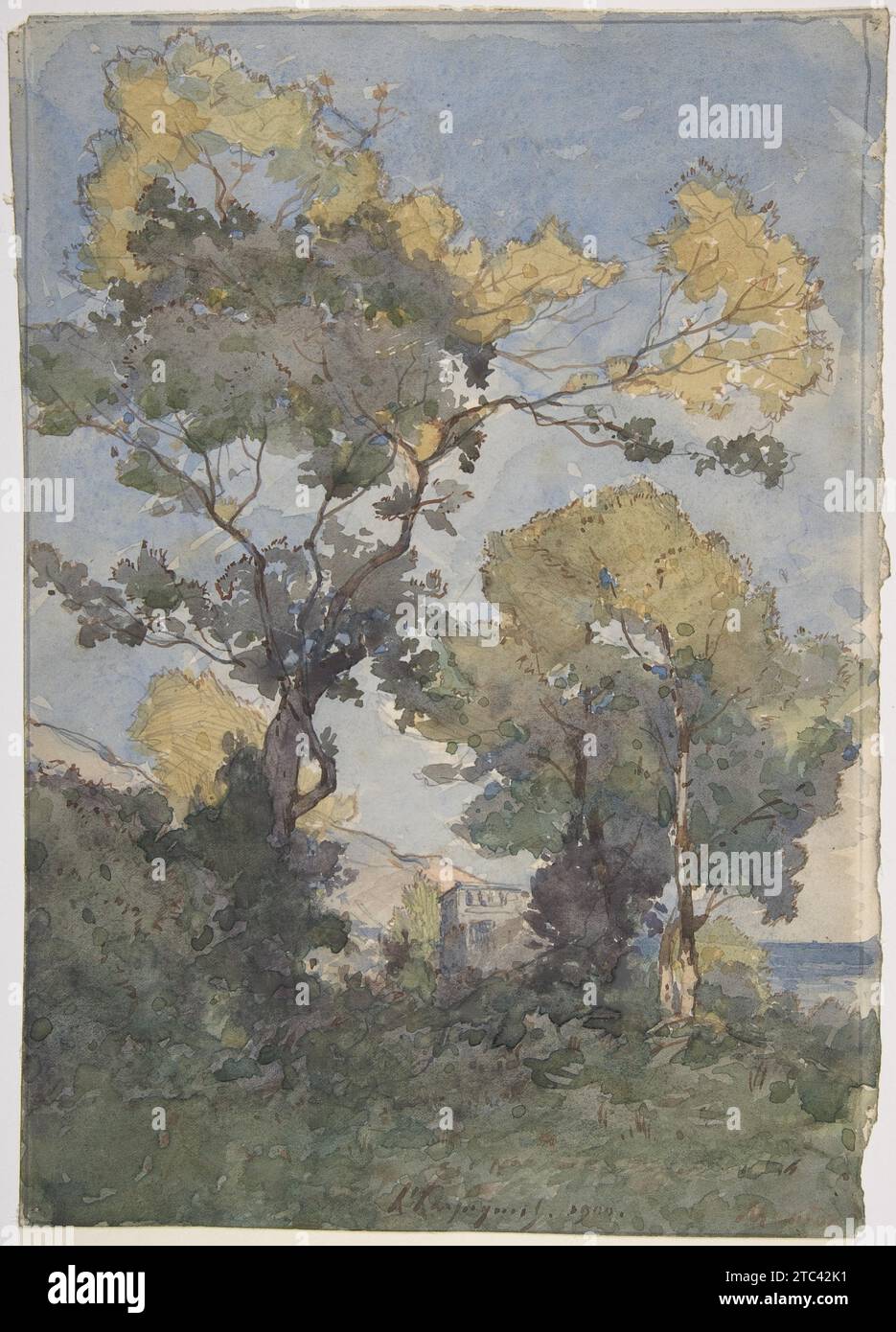 Paysage 1928 par Henri-Joseph Harpignies Banque D'Images