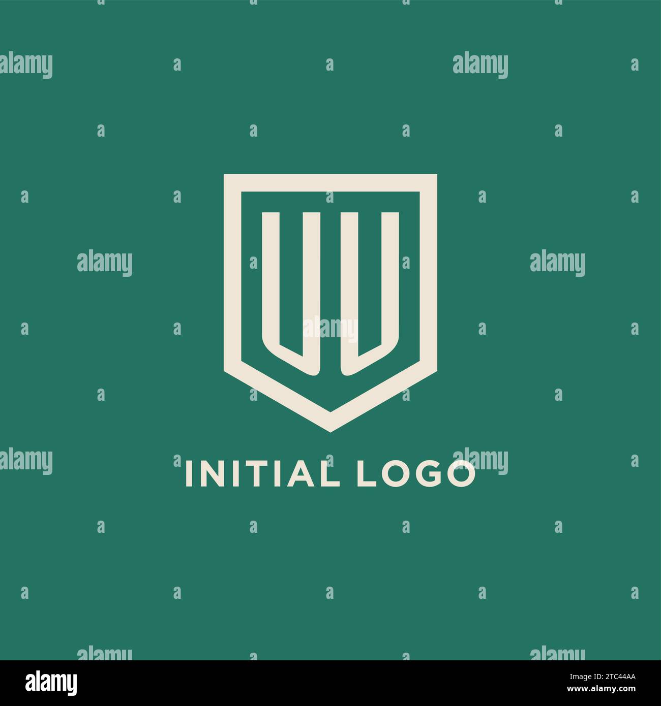 UU logo initial monogramme bouclier de forme géométrique graphique vectoriel de conception Illustration de Vecteur