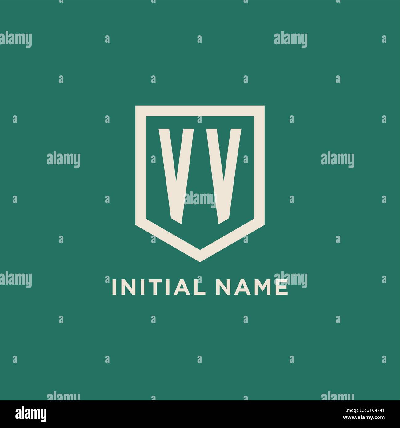 Logo initial VV monogramme bouclier de forme géométrique graphique vectoriel de conception Illustration de Vecteur