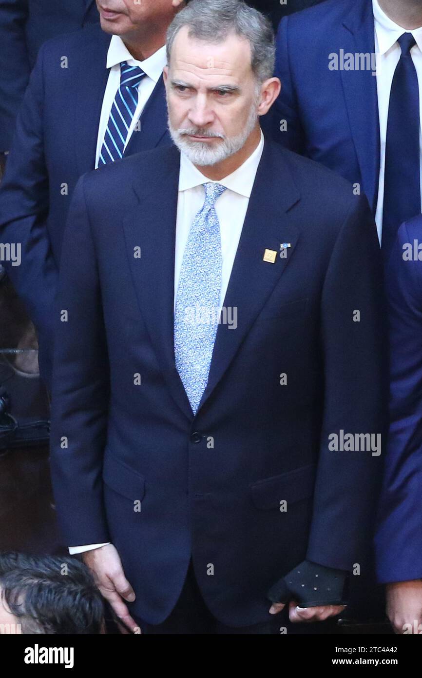 Buenos Aires, Argentine. 10 décembre 2023. Felipe VI d'Espagne lors de la prestation de serment et de l'investiture présidentielle de Javier Milei au Congrès national ( crédit : Néstor J. Beremblum/Alamy Live News Banque D'Images