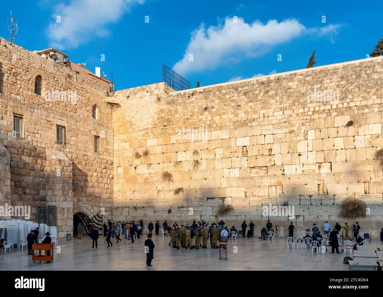 Le mur occidental ou mur des lamentations est l'endroit le plus sacré du judaïsme dans la vieille ville de Jérusalem, Israël. Banque D'Images