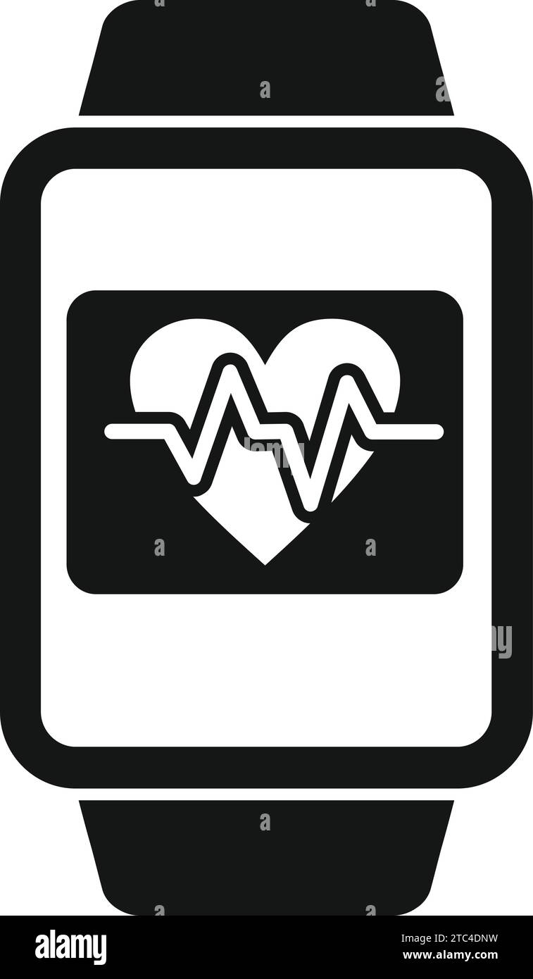 Vecteur simple d'icône de piste de données cardiaques. Données sportives du système. Dispositif Fitbit Illustration de Vecteur