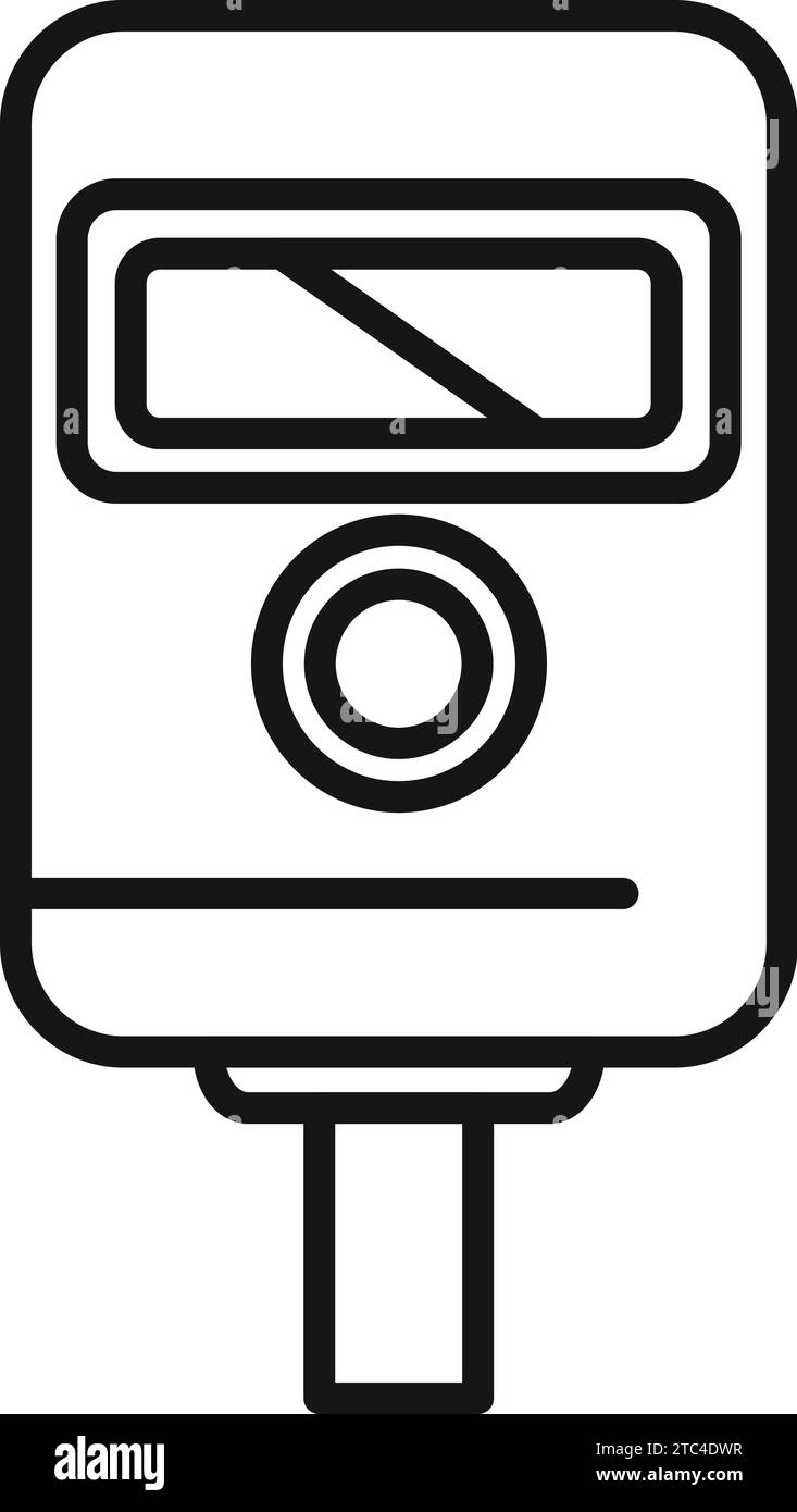 Vecteur de contour d'icône de dispositif routier de police. Contrôle de zone. Rue de sécurité de la ville Illustration de Vecteur