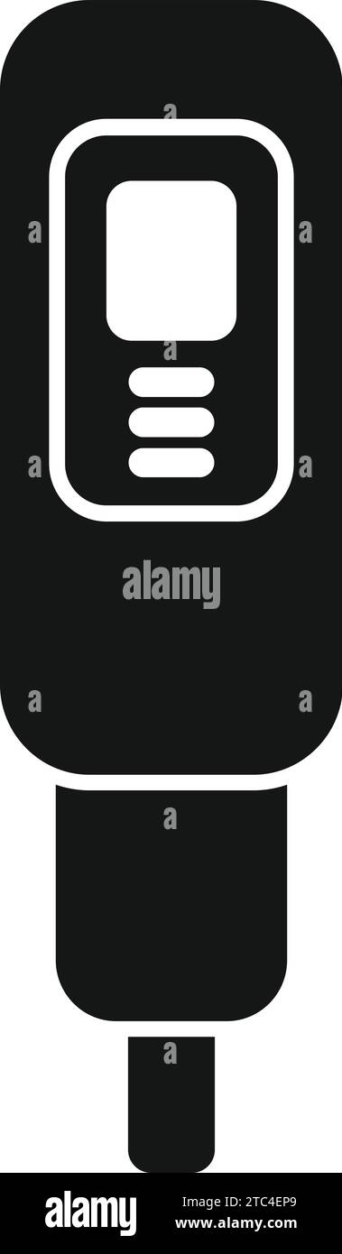 Vecteur simple d'icône de sonde de pH-mètre. Kit de test de sol. Réaction du système moderne Illustration de Vecteur