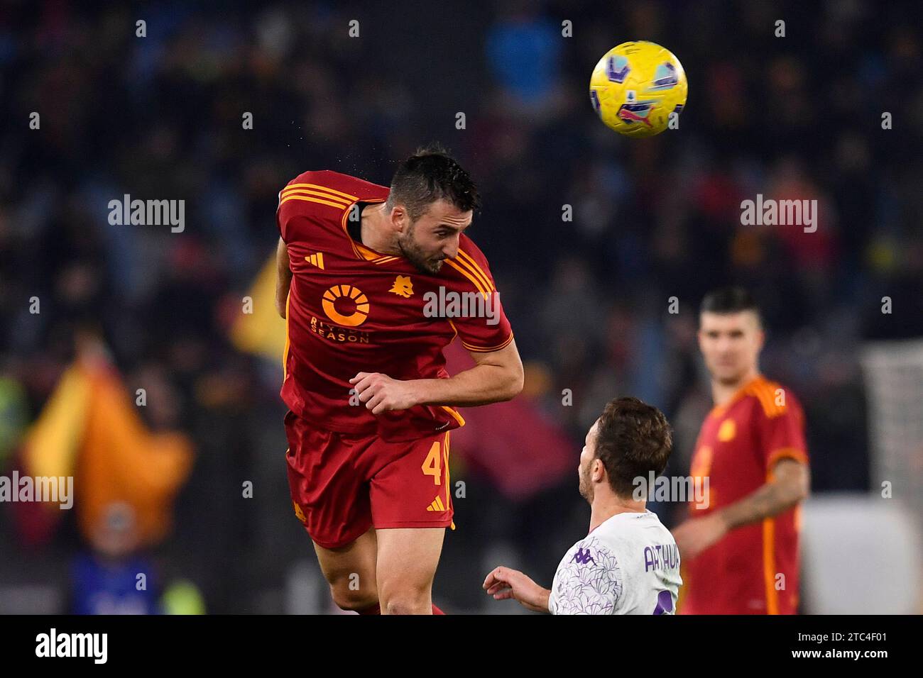 Rome, Italie. 10 décembre 2023. Gianluca Mancini de L'AS Roma lors du match de football Serie A entre L'AS Roma et la Fiorentina au stade Olimpico de Rome (Italie), le 10 décembre 2023. Crédit : Insidefoto di andrea staccioli/Alamy Live News Banque D'Images