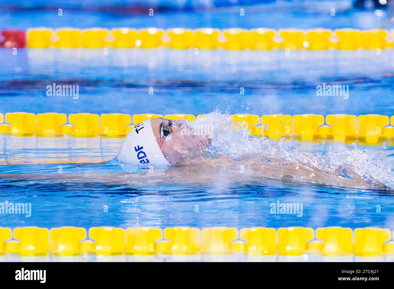 Tomac Mewen de France lors de la finale du relais Medley 4x50m Mixte aux Championnats d'Europe court LEN 2023 le 10 décembre 2023 à Otopeni, Roumanie Banque D'Images