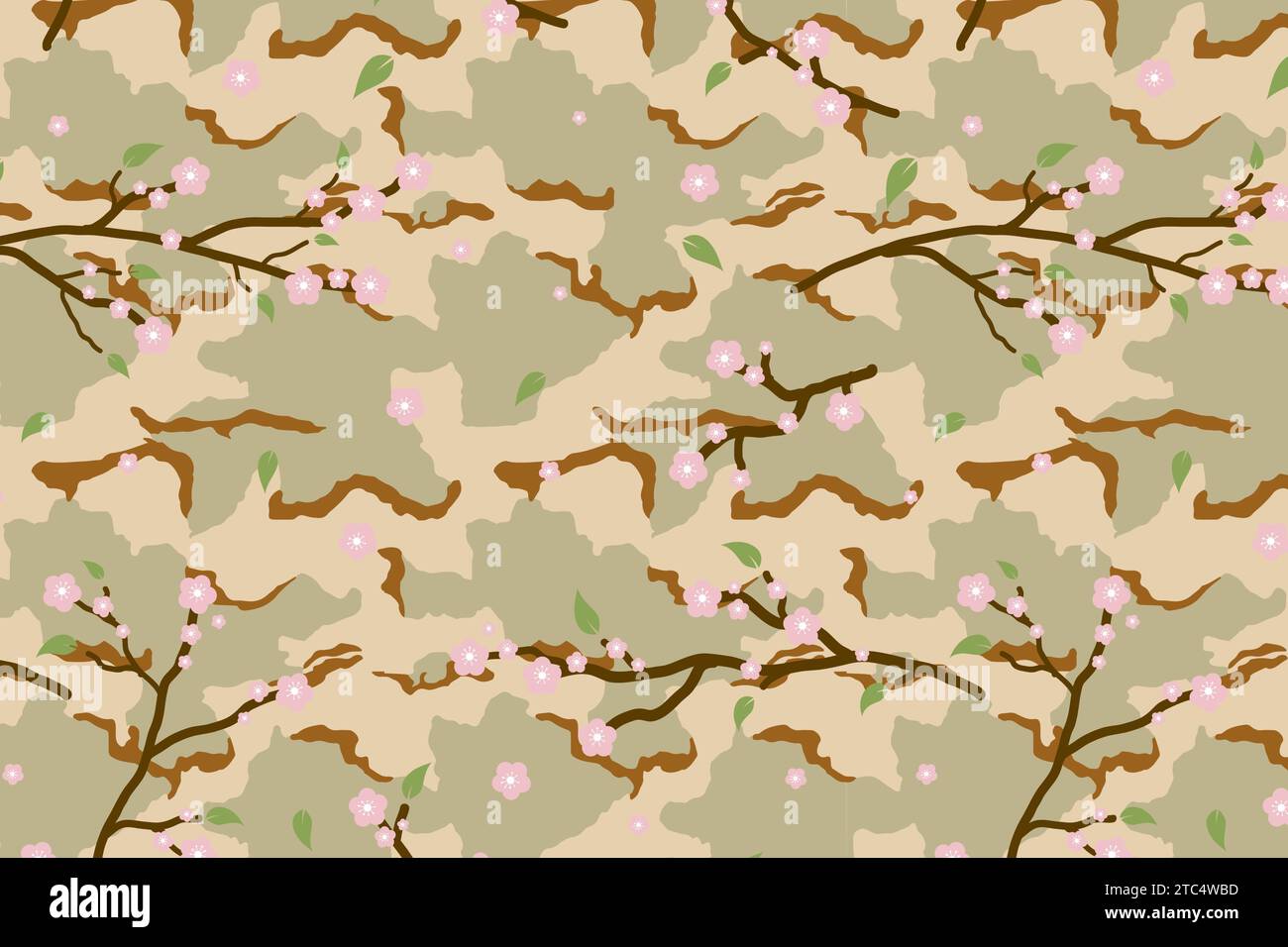 Sakura Camouflage modèle vectoriel sans couture Illustration de Vecteur