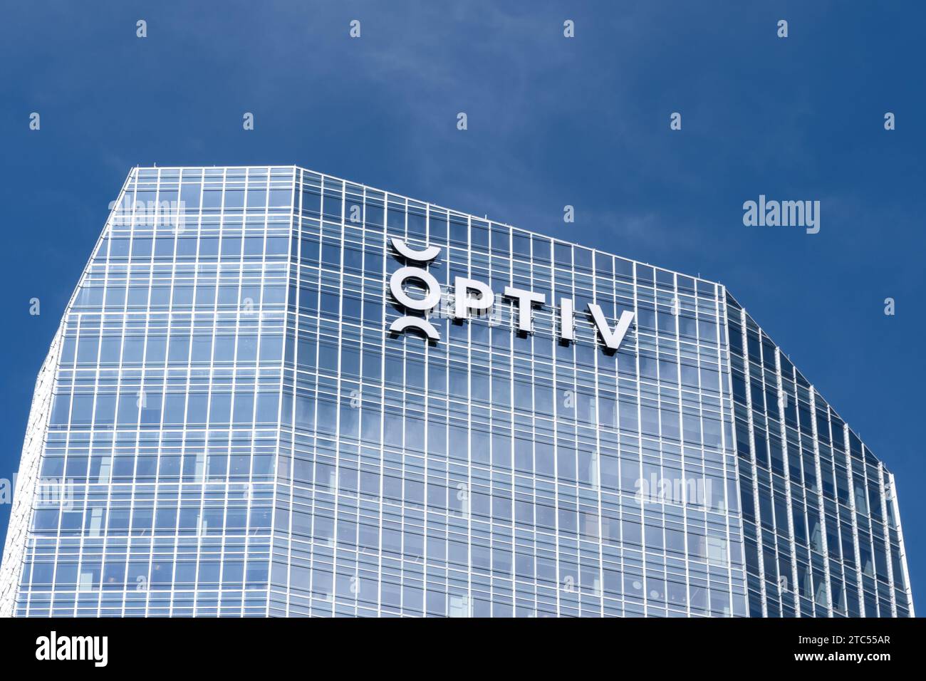 Immeuble de bureaux du siège d'Optiv à Denver, Colorado, États-Unis - 17 mai 2023. Banque D'Images