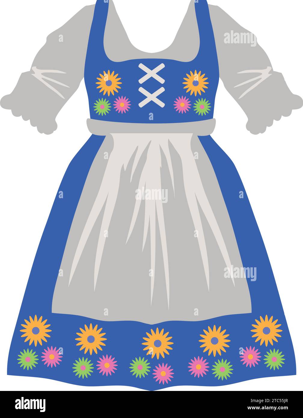 allemagne dirndl traditionnel Illustration de Vecteur