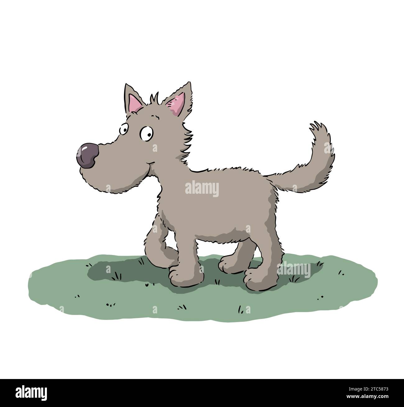 Mignon adorable chien Cartoon Vector Illustration dans Un fond blanc Illustration de Vecteur