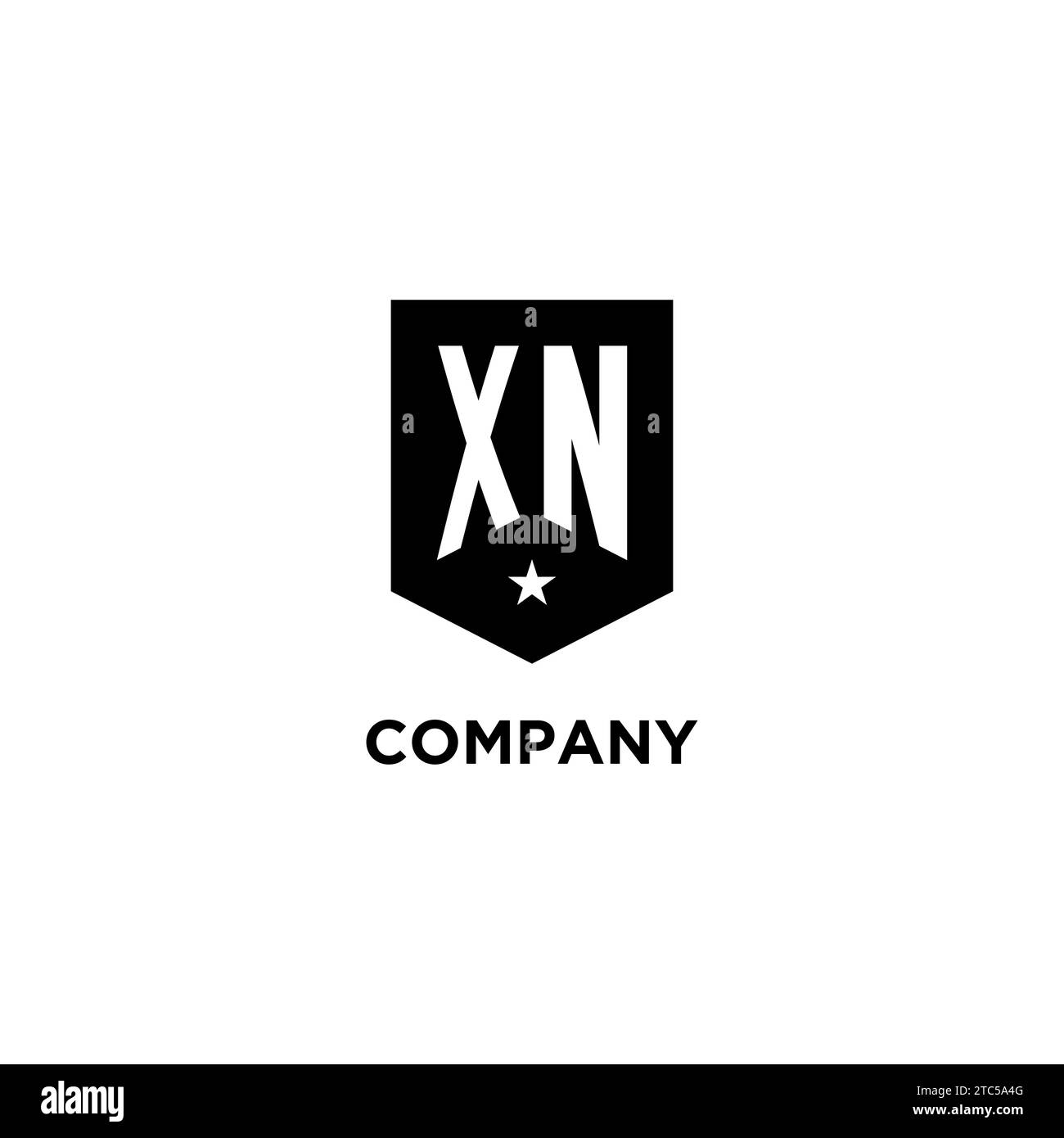 Logo initial de monogramme XN avec bouclier géométrique et idées de style de conception d'icône d'étoile Illustration de Vecteur