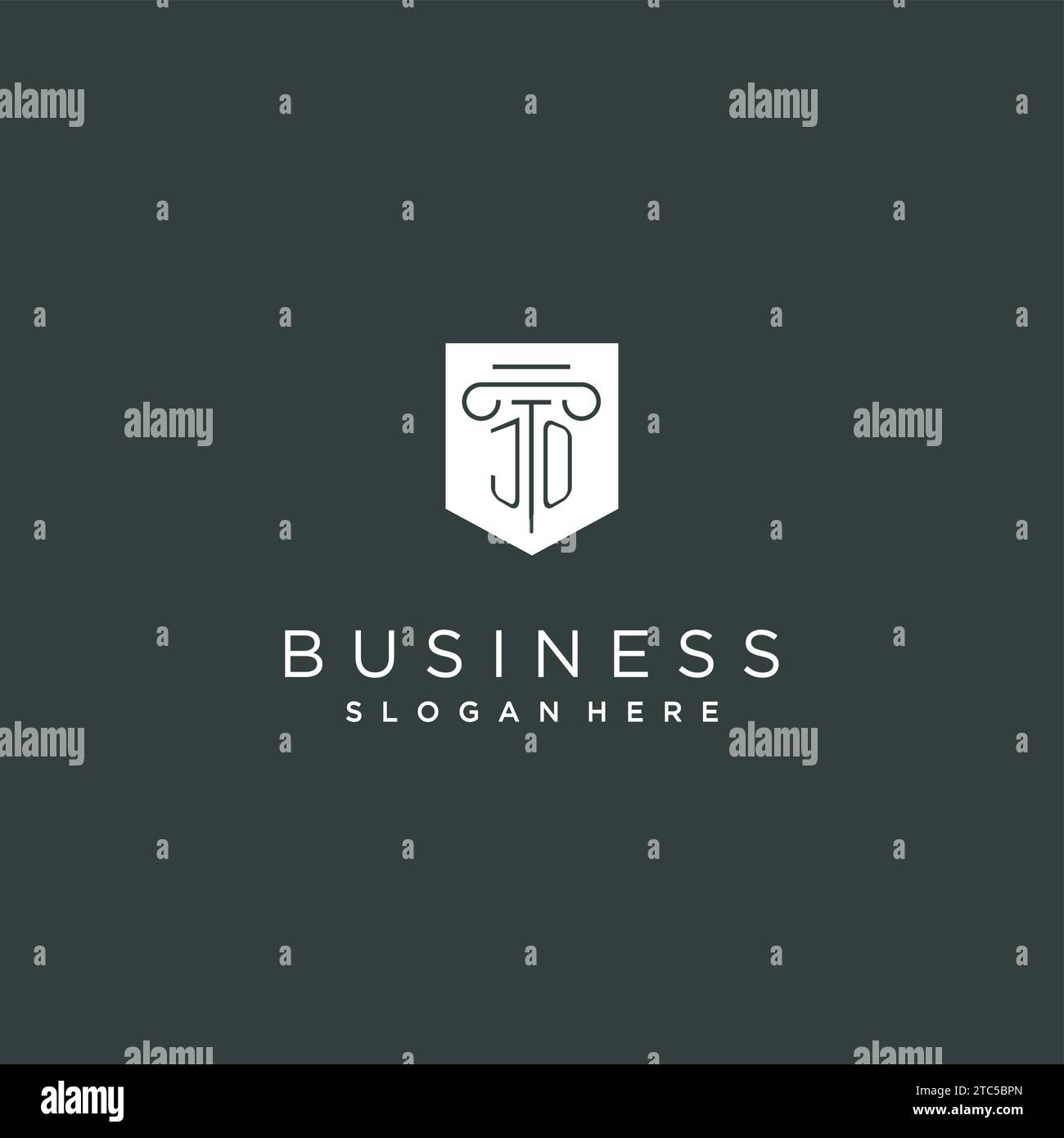 Monogramme JO avec pilier et logo de bouclier, logo de luxe et élégant pour graphique vectoriel de cabinet juridique Illustration de Vecteur