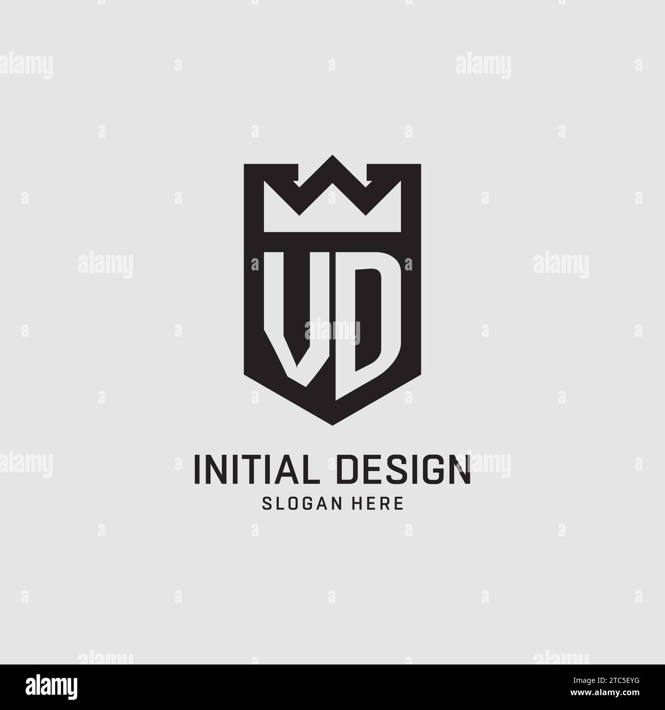 Forme initiale de bouclier de logo VD, graphique vectoriel de conception de logo eSport créatif Illustration de Vecteur