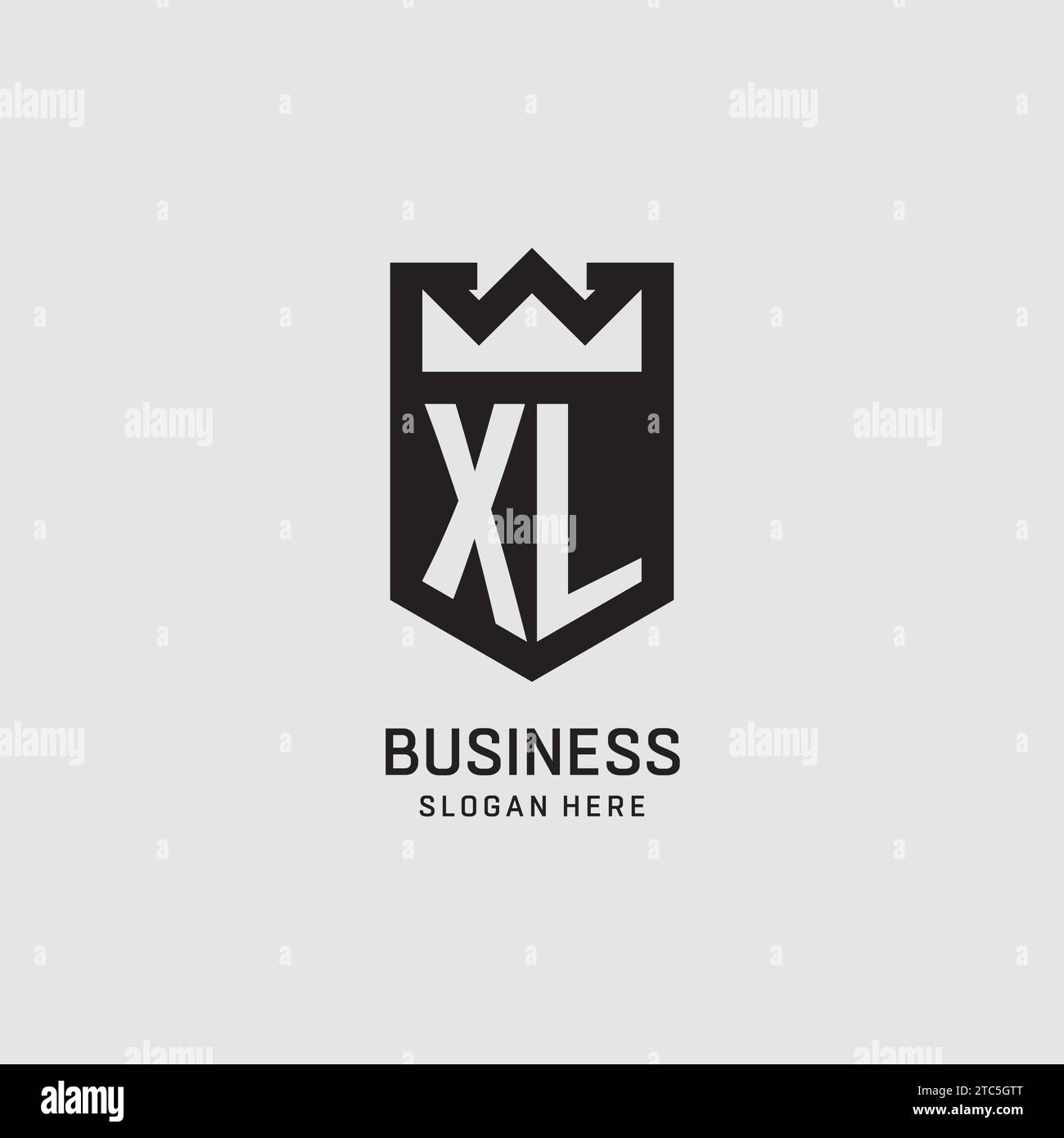 Forme initiale de bouclier de logo XL, graphique vectoriel de conception de logo eSport créatif Illustration de Vecteur