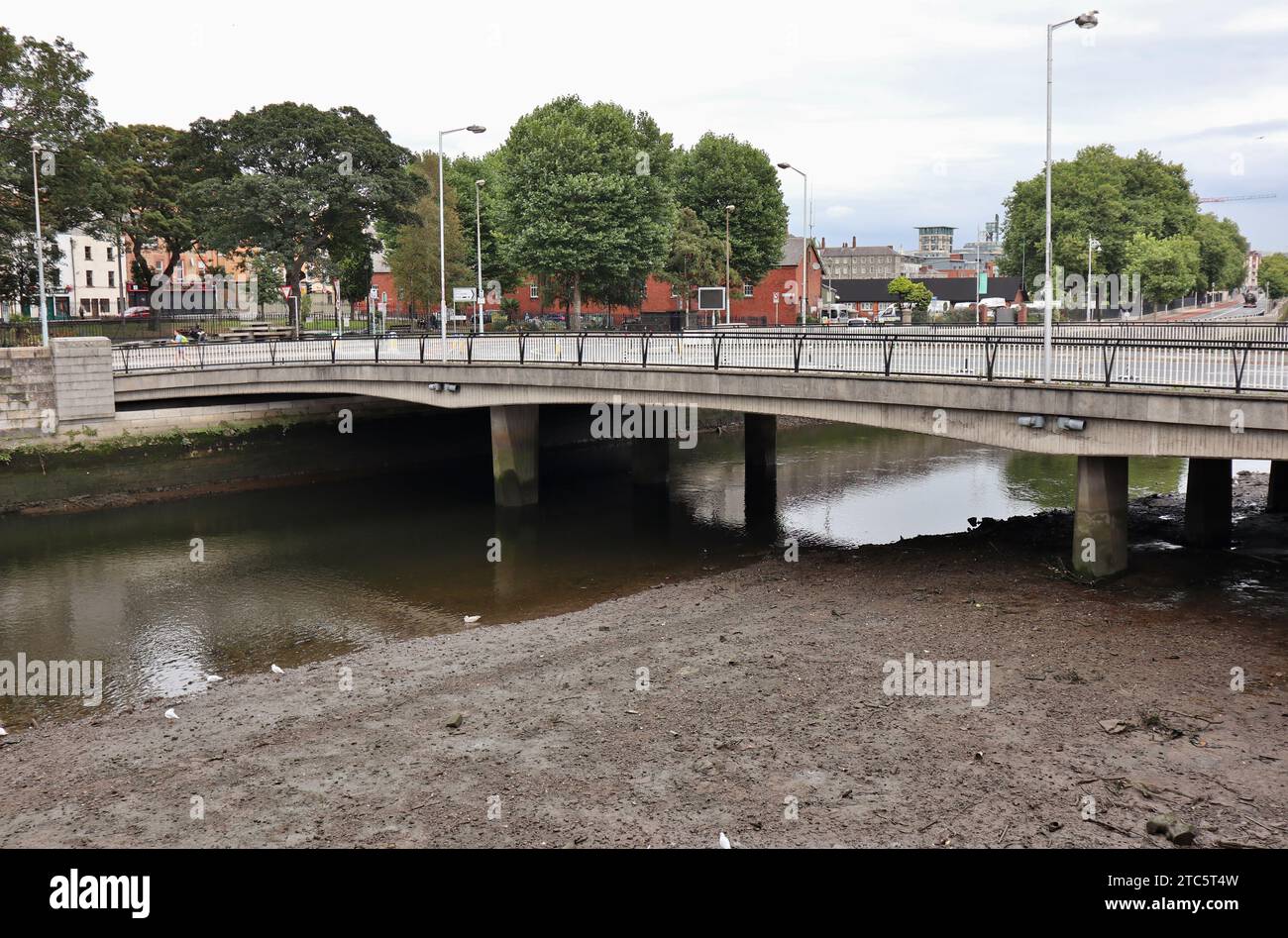 Dublino - Ponte Frank Sherwin sul Fiume Liffey Banque D'Images
