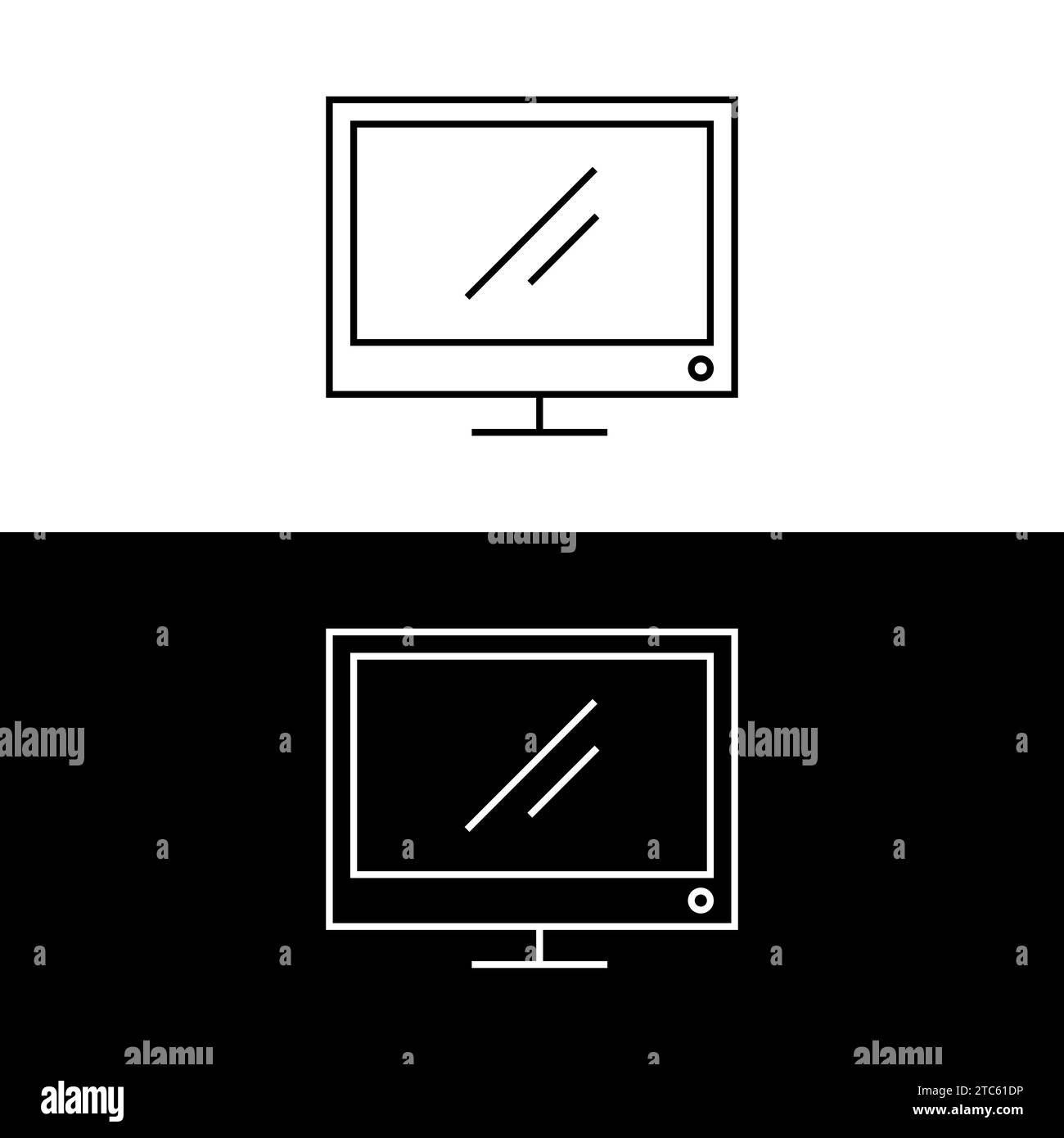 Icône du moniteur de l'ordinateur. Symbole PC plat. Illustration vectorielle Illustration de Vecteur