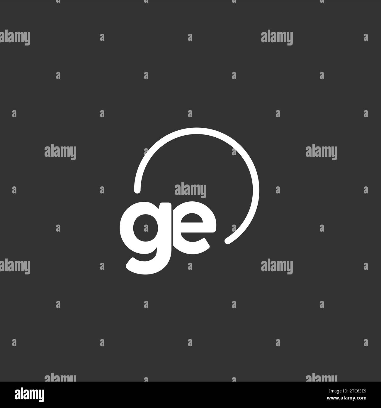 Logo initial GE avec graphique vectoriel circulaire arrondi Illustration de Vecteur