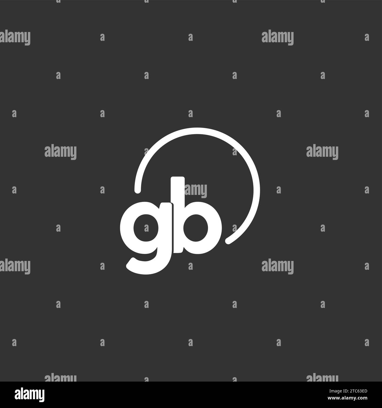 Logo initial GB avec graphique vectoriel de cercle arrondi Illustration de Vecteur