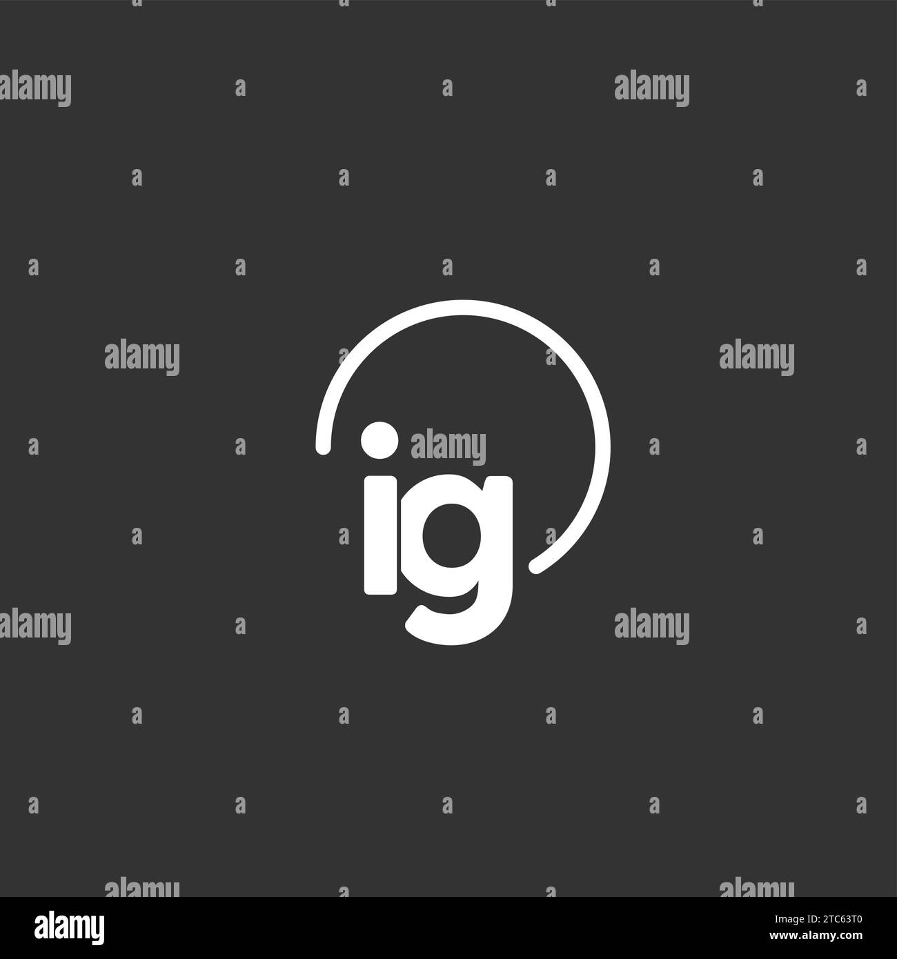 Logo initial IG avec graphique vectoriel de cercle arrondi Illustration de Vecteur