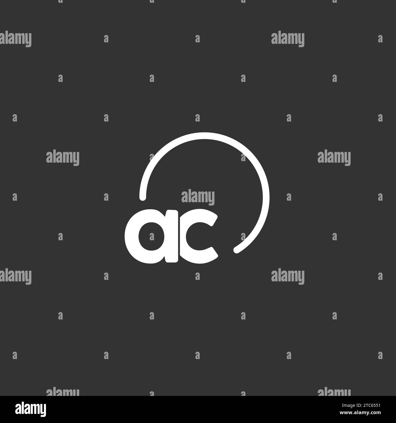 Logo initial AC avec graphique vectoriel de cercle arrondi Illustration de Vecteur