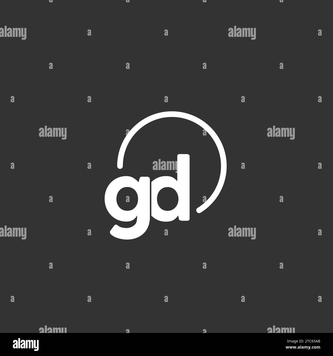 Logo initial GD avec graphique vectoriel de cercle arrondi Illustration de Vecteur