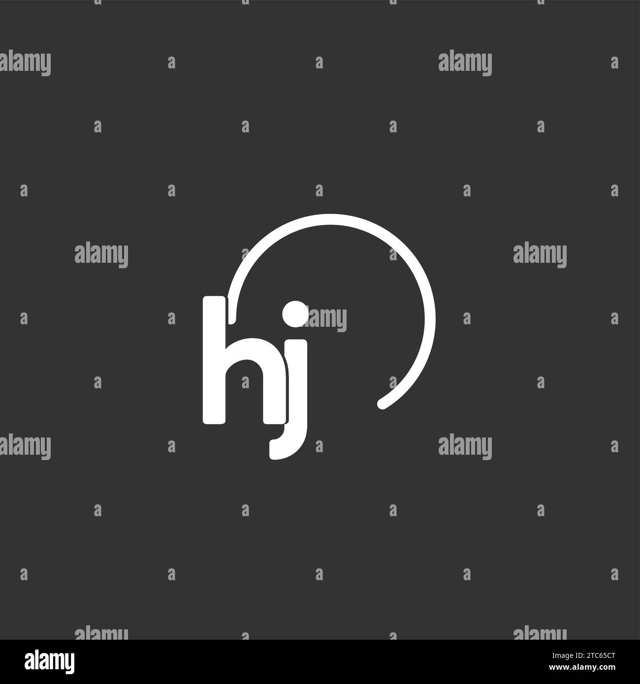 Logo initial HJ avec graphique vectoriel de cercle arrondi Illustration de Vecteur