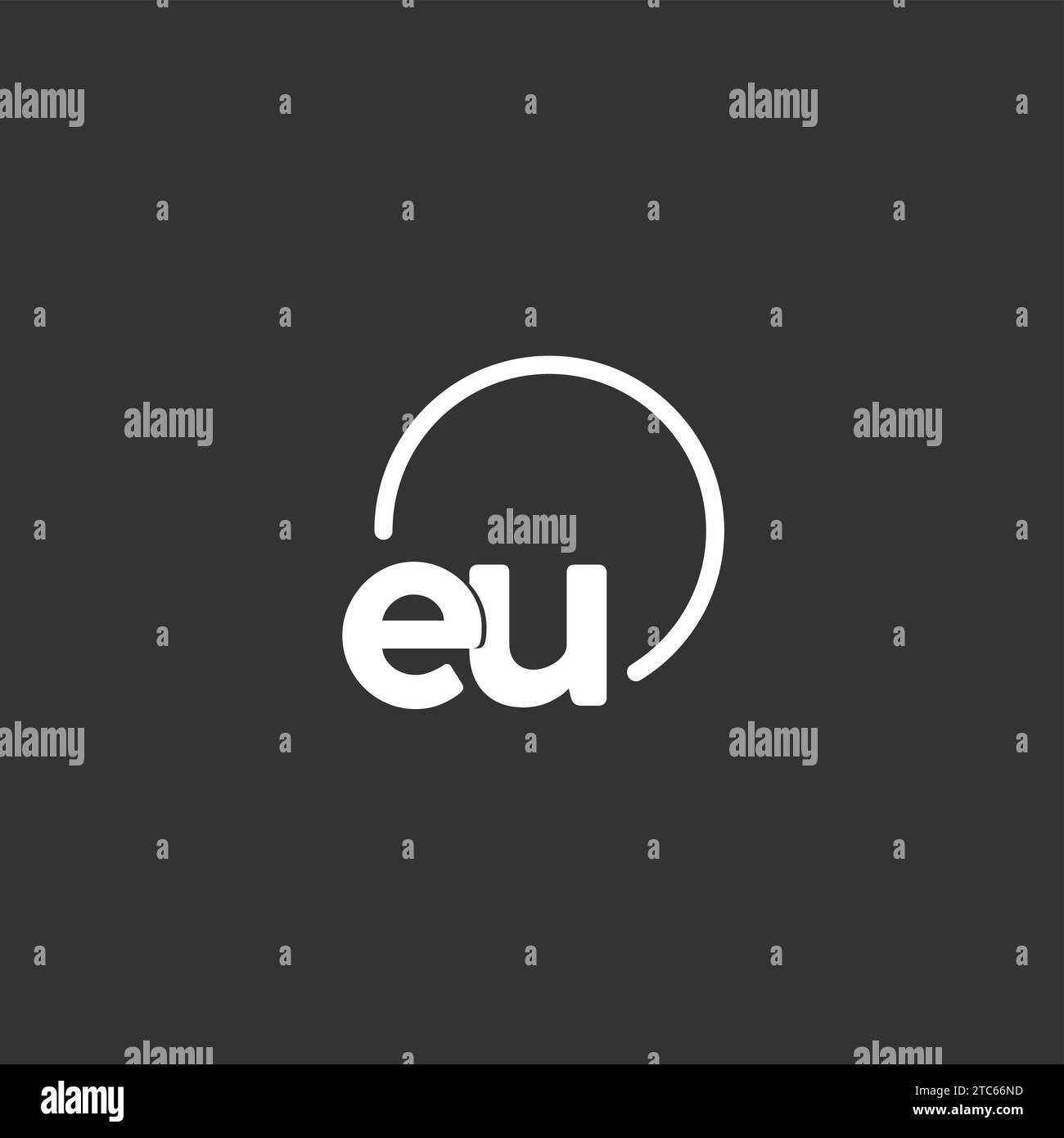Logo initial de l'UE avec graphique vectoriel circulaire arrondi Illustration de Vecteur