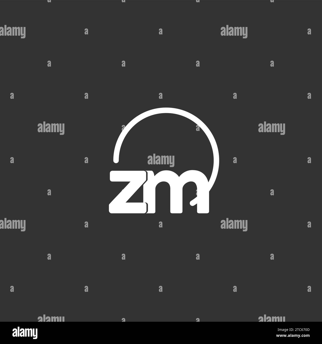 Logo initial ZM avec graphique vectoriel de cercle arrondi Illustration de Vecteur