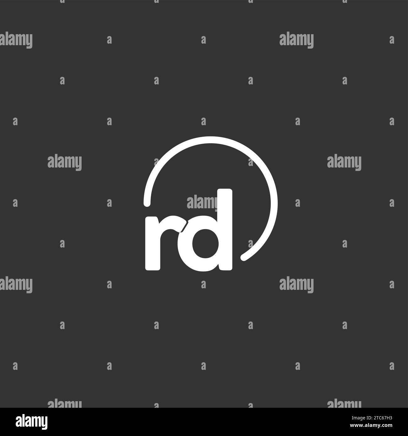 Logo initial RD avec graphique vectoriel de cercle arrondi Illustration de Vecteur