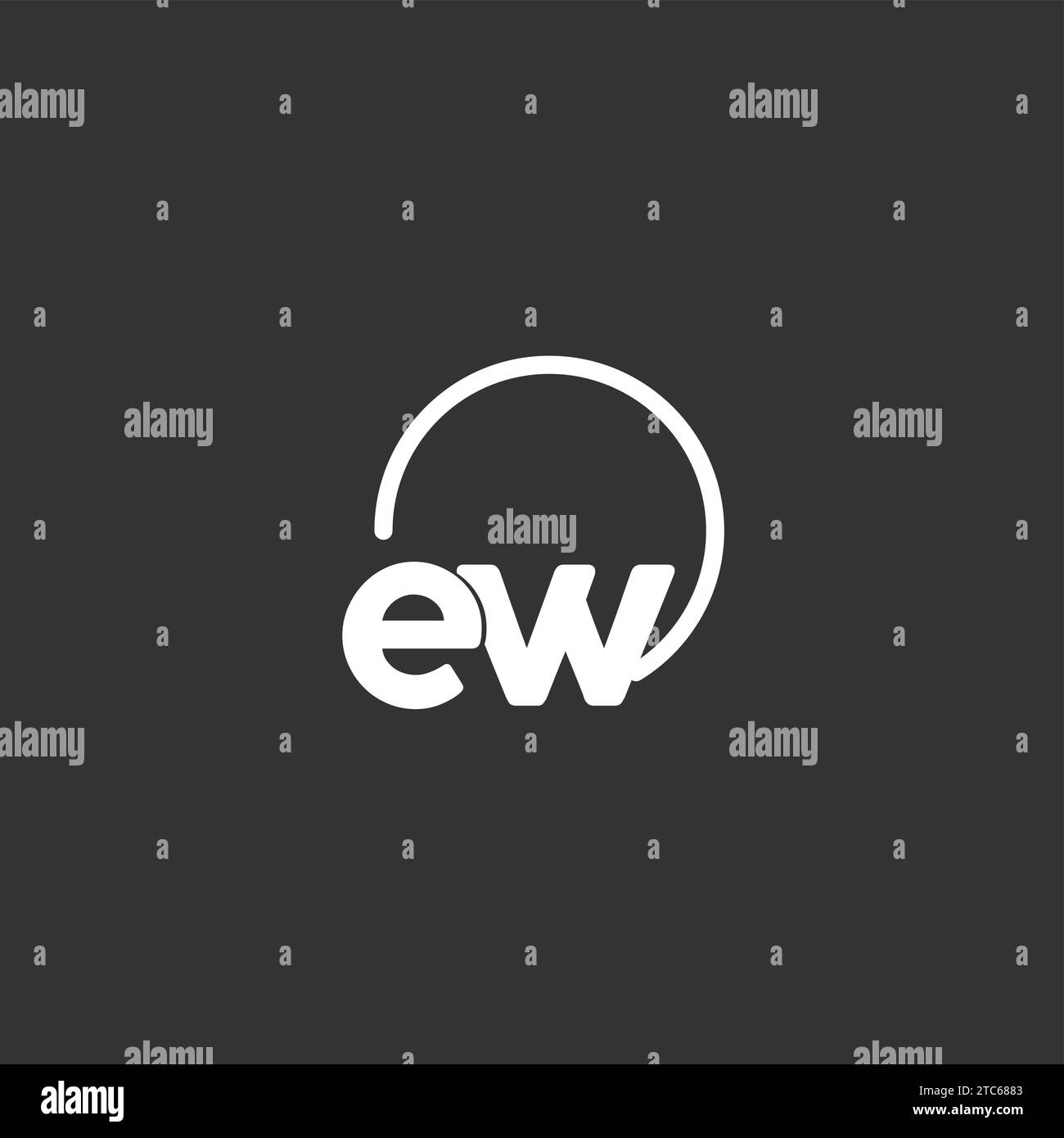 Logo EW initial avec graphique vectoriel de cercle arrondi Illustration de Vecteur