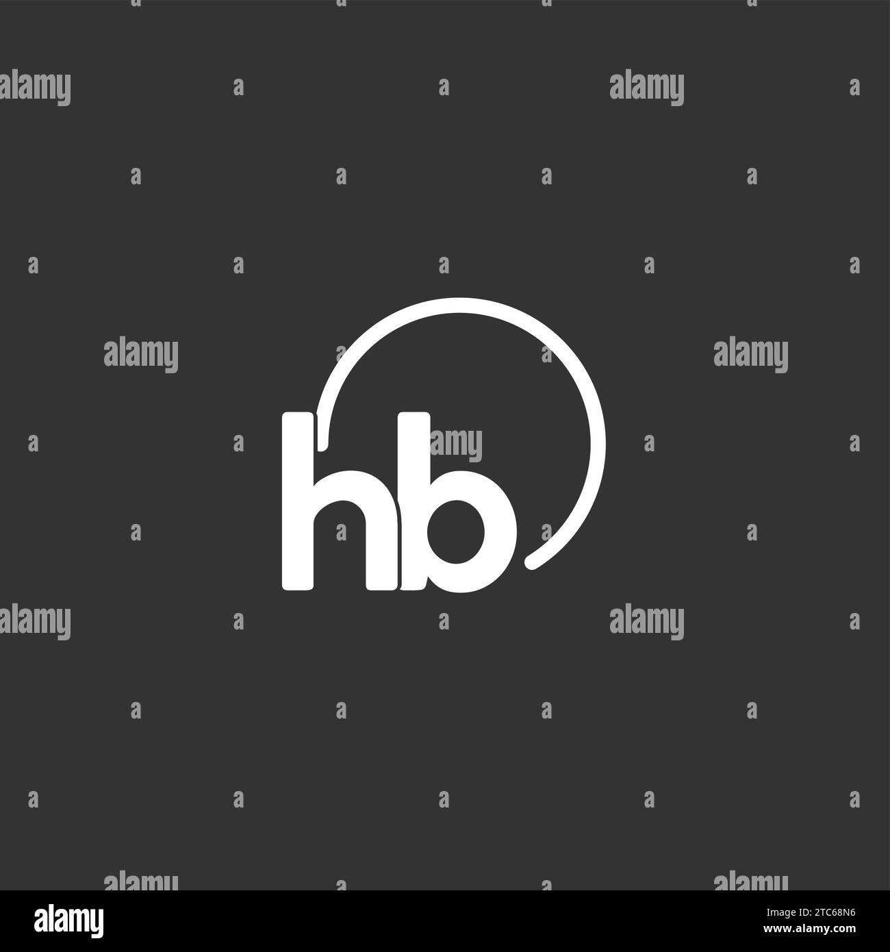 Logo initial HB avec graphique vectoriel de cercle arrondi Illustration de Vecteur