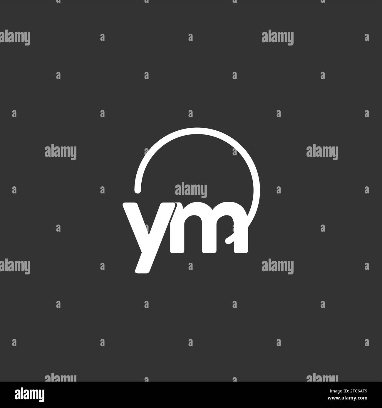 Logo initial YM avec graphique vectoriel de cercle arrondi Illustration de Vecteur