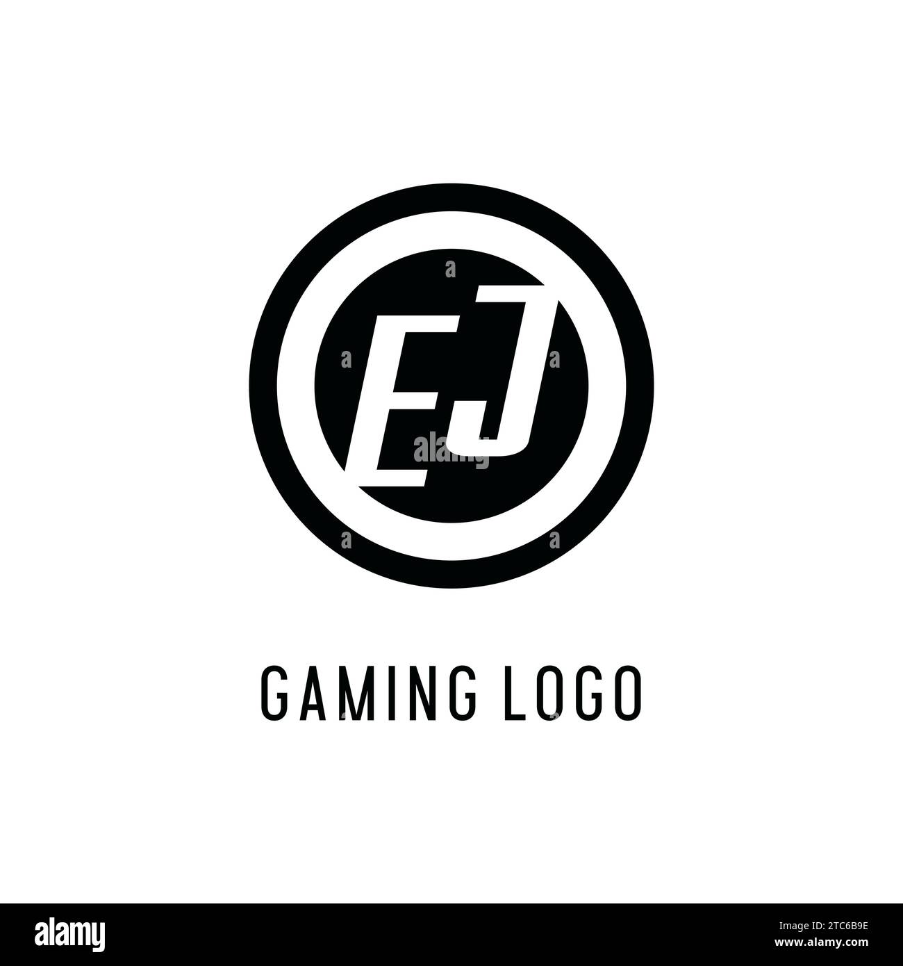 Ligne circulaire concentrique initiale du logo EJ, graphique vectoriel de style logo monogramme propre et simple Illustration de Vecteur