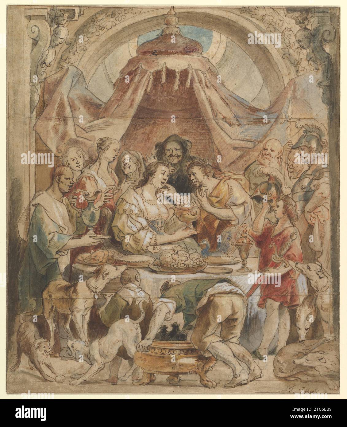Le banquet d'Antoine et Cléopâtre 1963 par Jacob Jordaens Banque D'Images