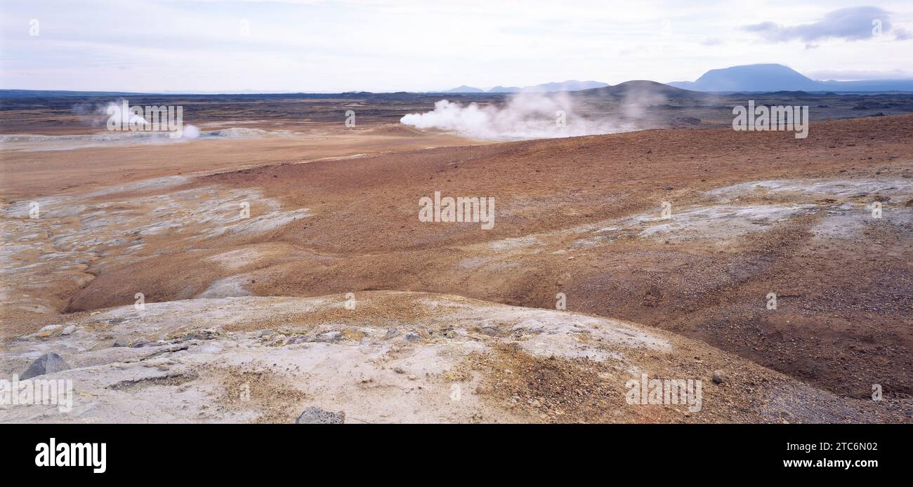 Zone volcanique à Namasgaskad, Islande Banque D'Images
