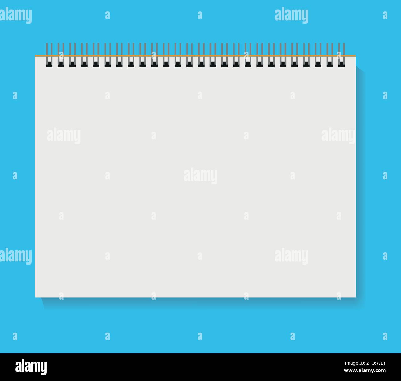 Illustration vectorielle de Blank Open Notebook sur un fond bleu coloré. Illustration de Vecteur