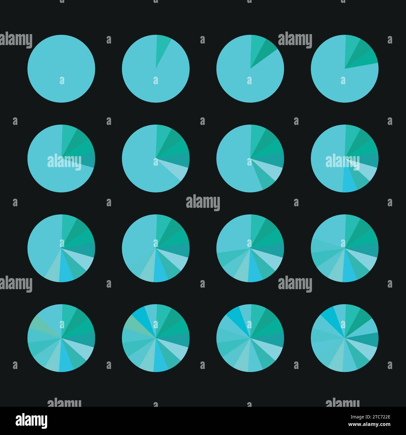 Graphique circulaire vectoriel, roue chromatique répartie au prorata en sections. Illustration de Vecteur