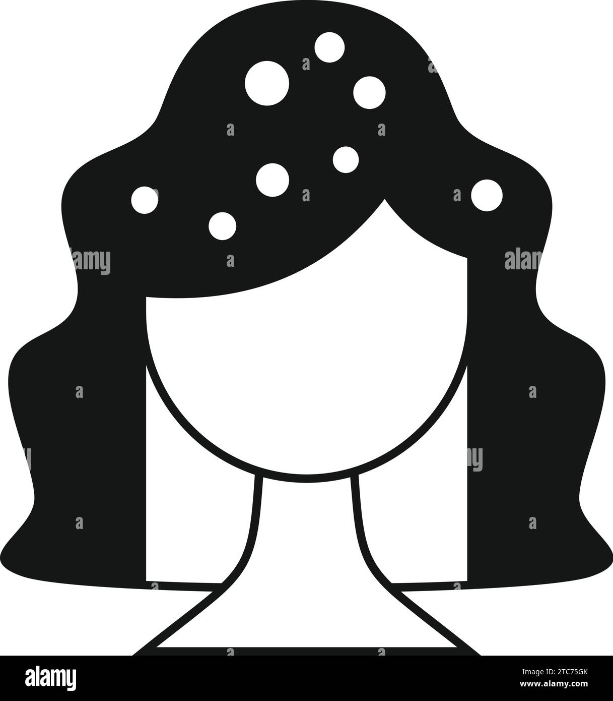 Vecteur simple d'icône de style de mode de cheveux longs. Tendance de coloration. Brosse femelle Illustration de Vecteur