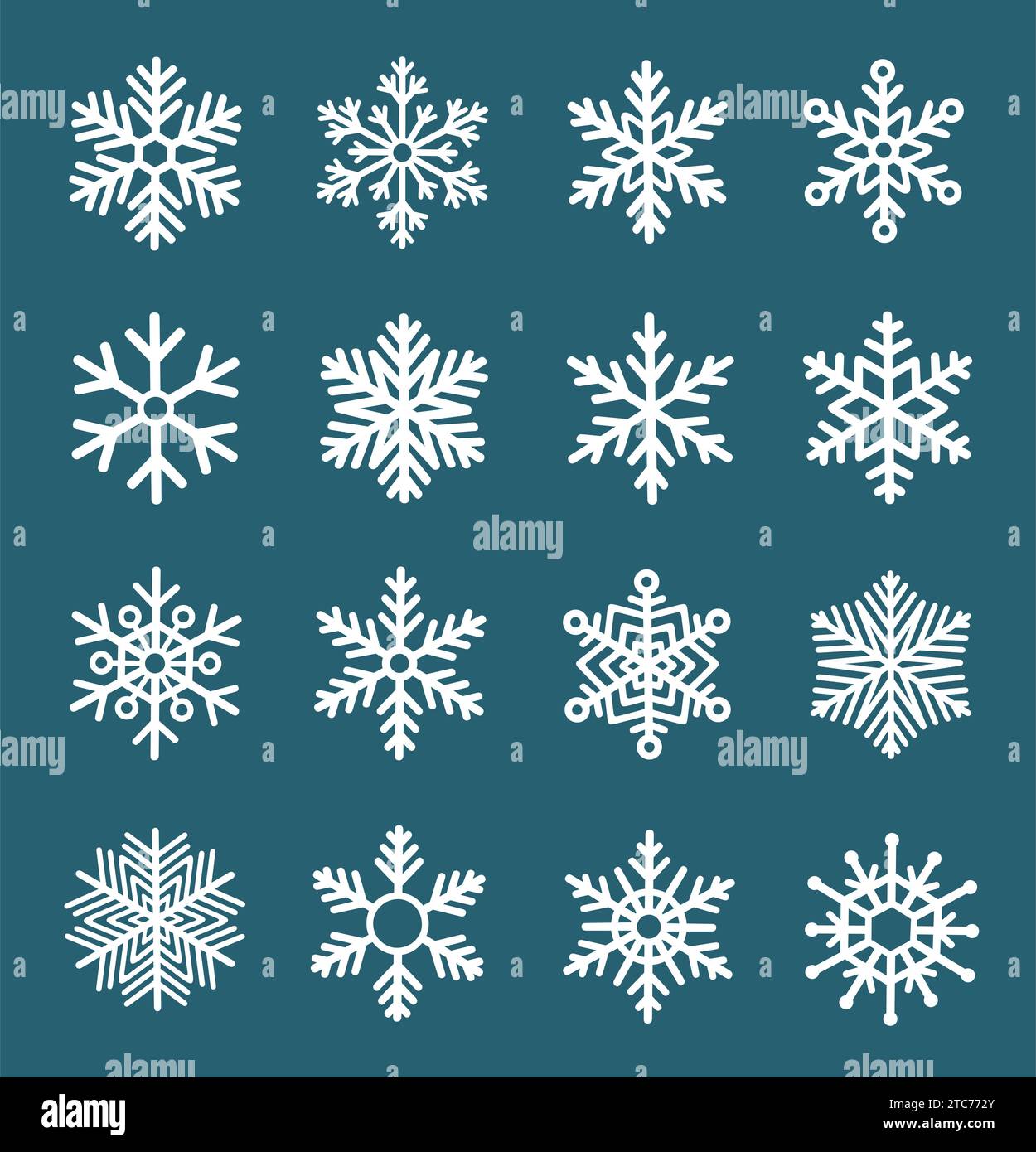Ensemble flocon de neige de Noël. Icône ligne vacances. Illustration vectorielle bonne année. Illustration de Vecteur