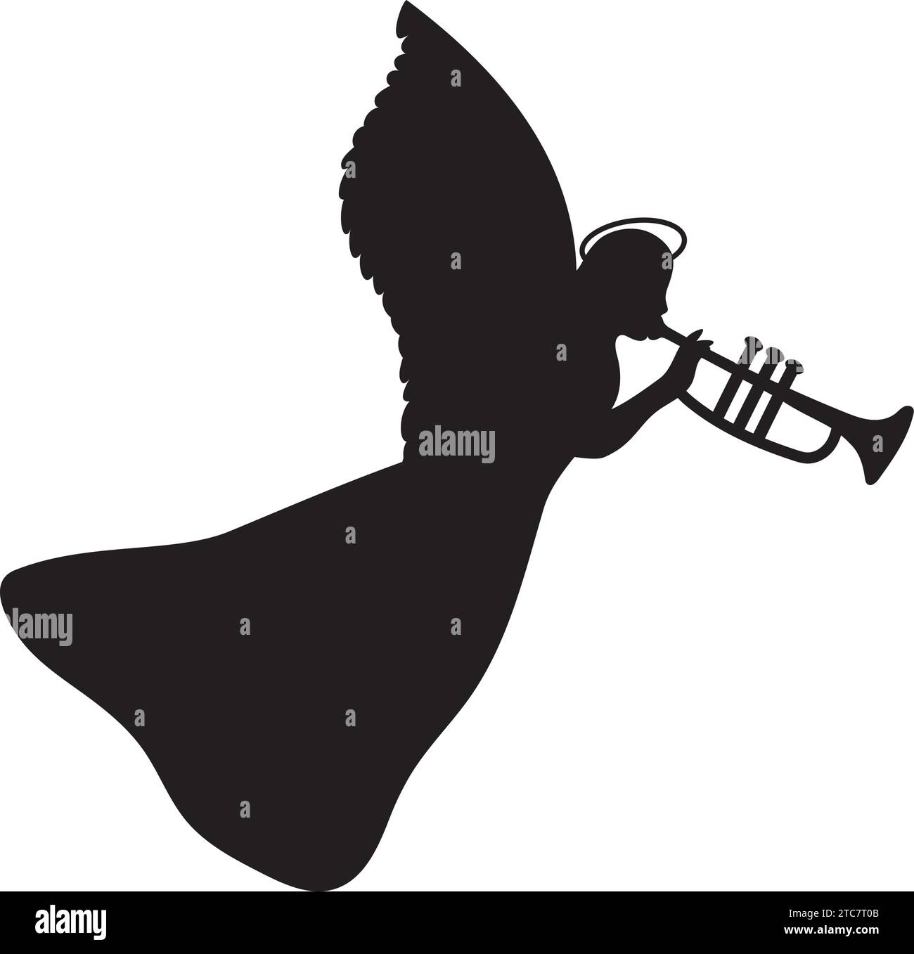 silhouette de l'icône d'ange Illustration de Vecteur