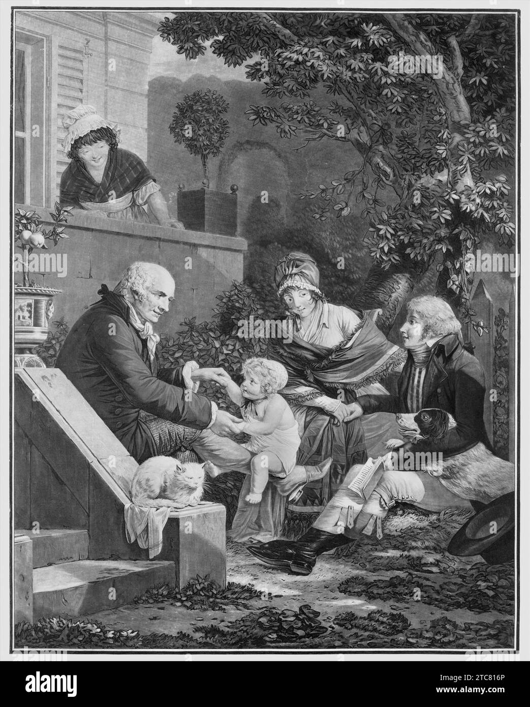 Les plaisirs de la paternité 1935 de Louis Philibert Debucourt Banque D'Images