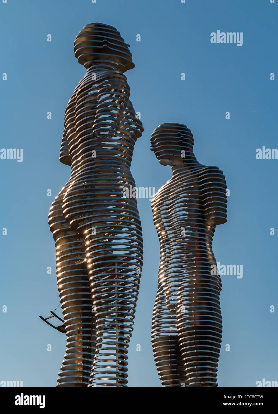 Une photo de la sculpture en mouvement Ali et Nino, à Batumi Banque D'Images