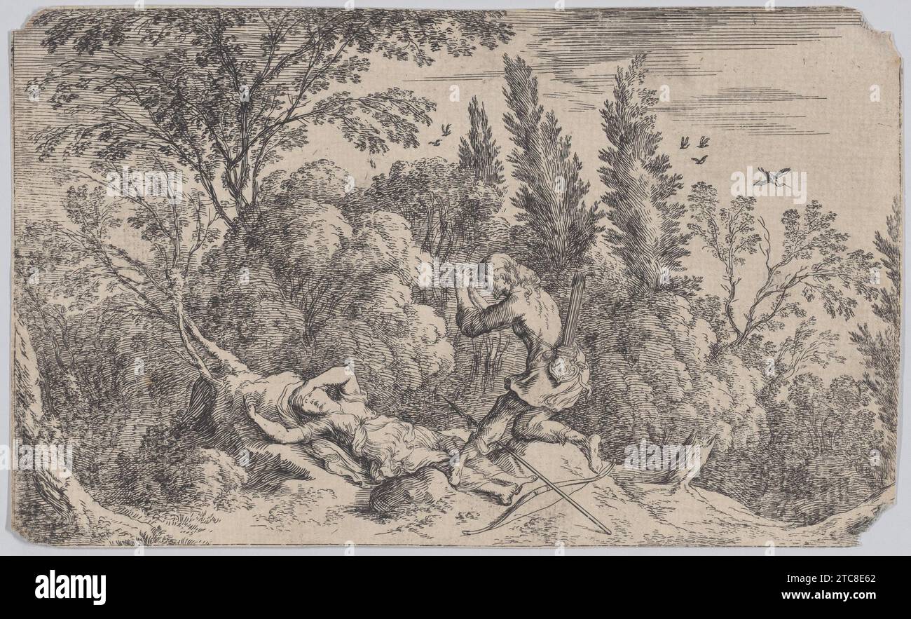 Planche 70 : céphalus et Procris, d'après 'Métamorphoses' 1962 de Johann Wilhelm Baur Banque D'Images
