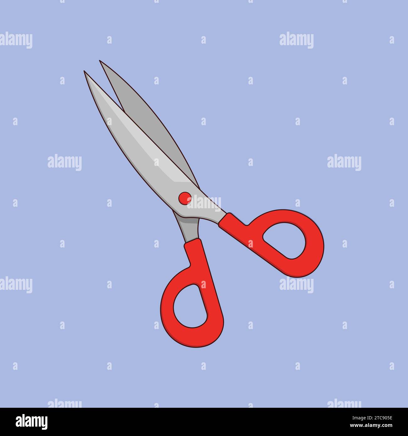 Flat Sharp ciseaux icône Vector Illustration projet d'école de coupe de cheveux de barbier Illustration de Vecteur