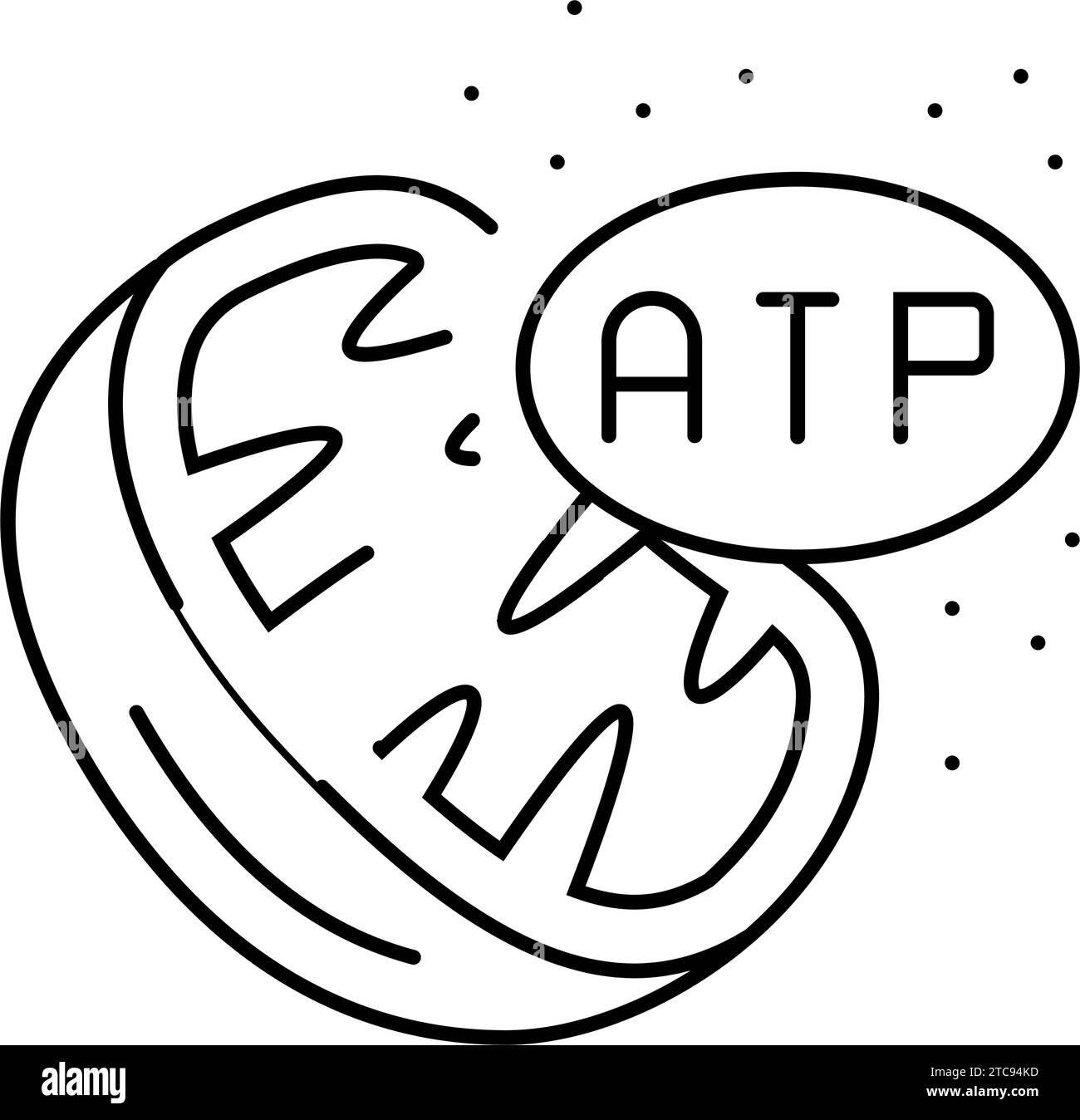 illustration vectorielle de l'icône de la ligne de biochimie de la respiration cellulaire Illustration de Vecteur