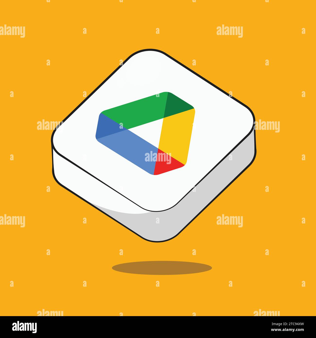 Google Drive social Media App icônes du site Web Vector Website Cube icône Illustration de Vecteur